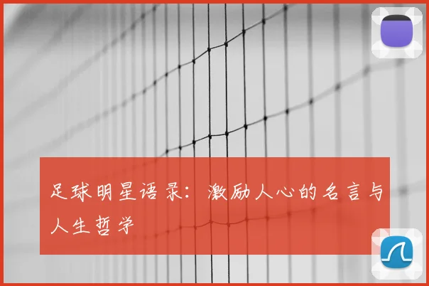 足球明星语录：激励人心的名言与人生哲学